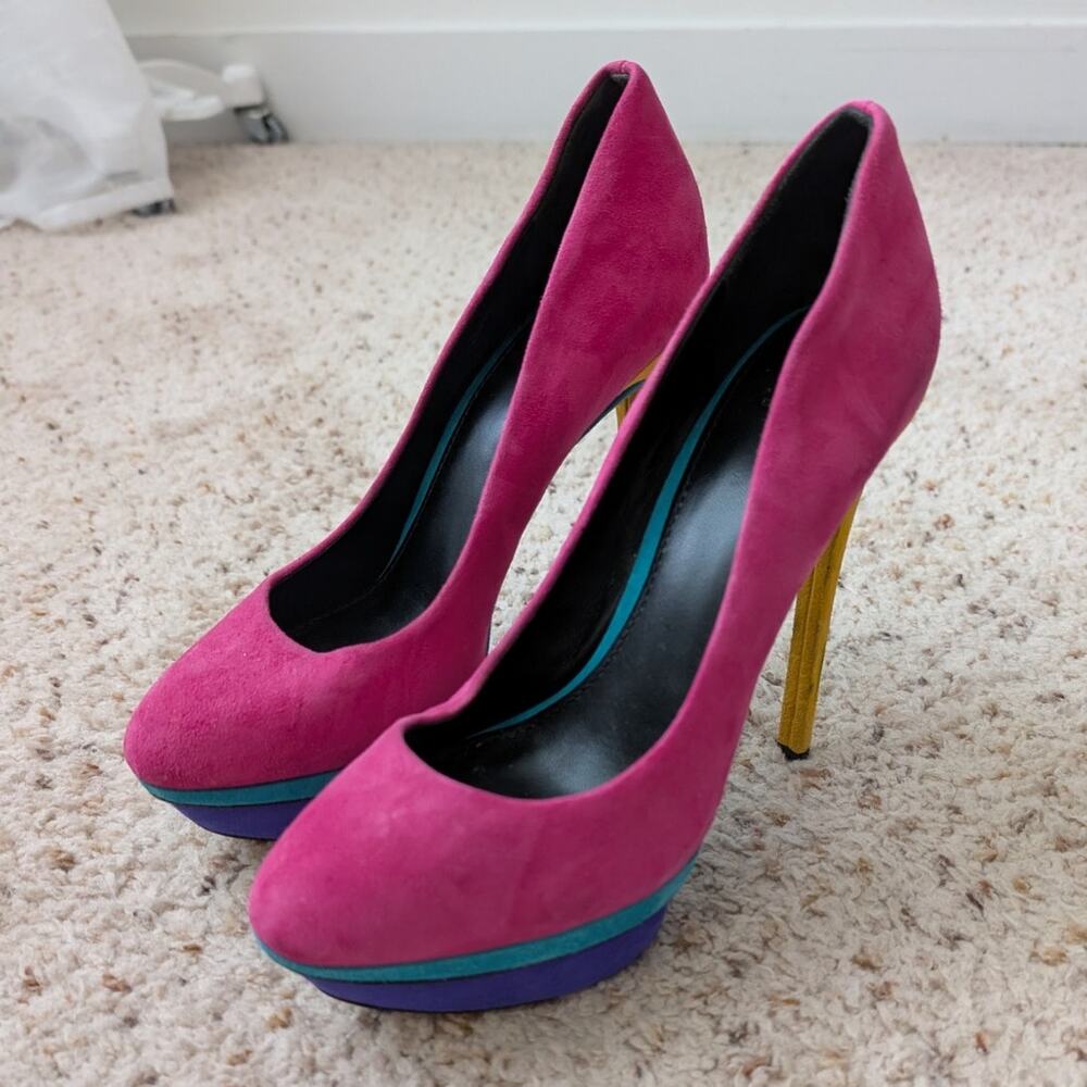 brian atwood fontanne suede heels